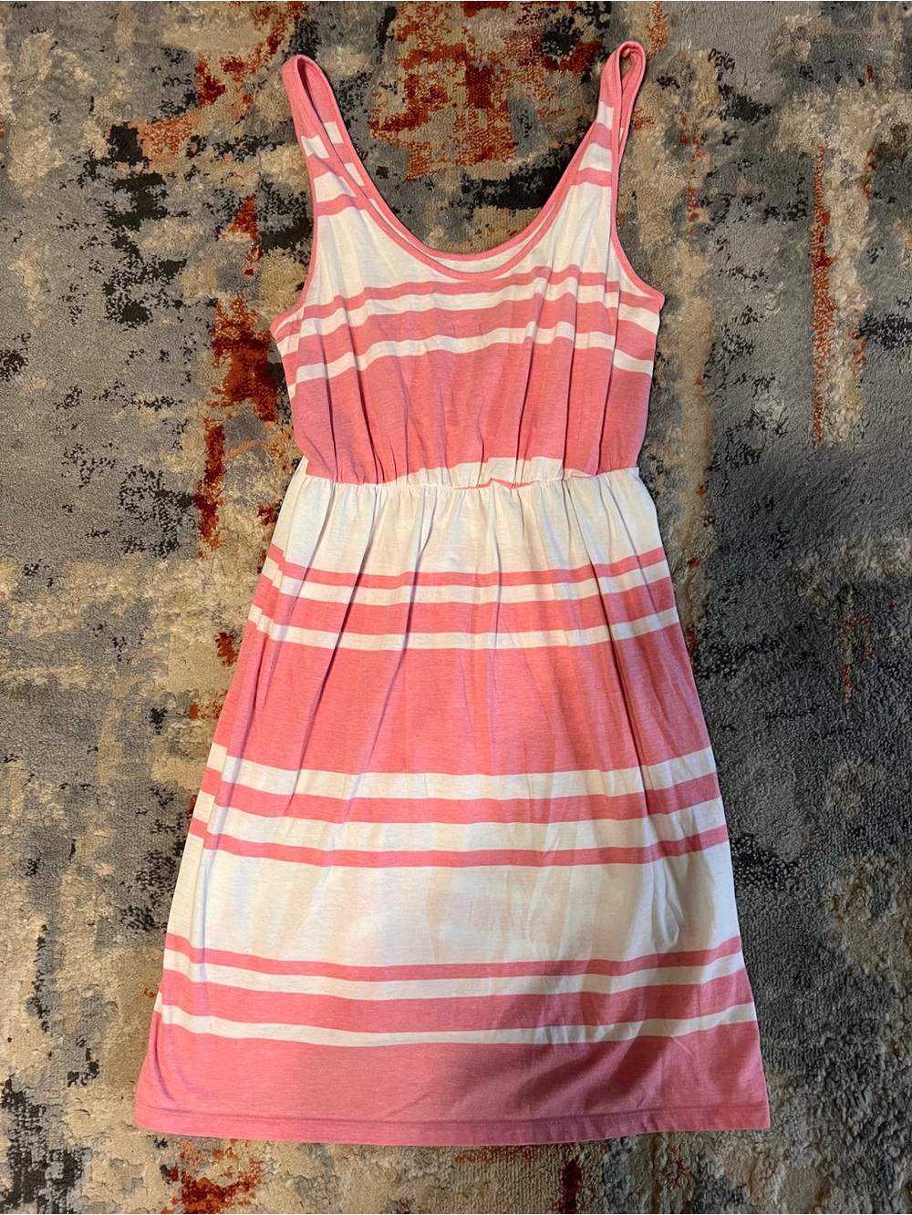 Old Navy Pink and White Striped Sleeveless Dress